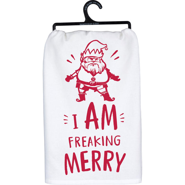 "I AM Freaking Merry" Kitchen Towel