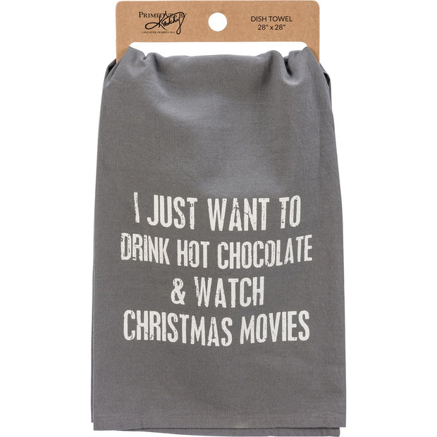 "Hot Chocolate & Christmas Movies" Kitchen Towel
