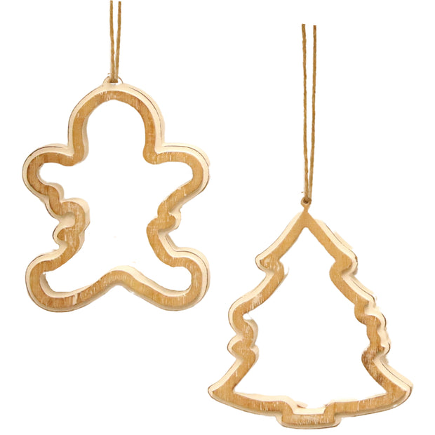 Wooden Cookie Cutter Ornaments 