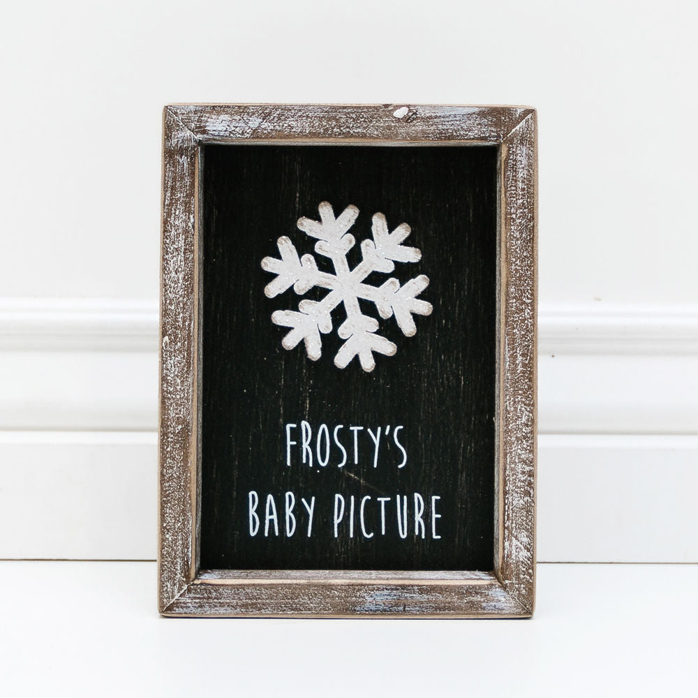 Wood Framed Frosty's Baby Picture Decor