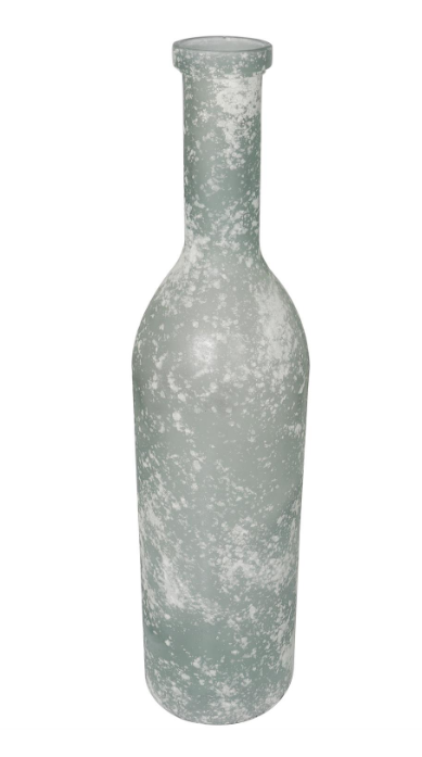 Handmade Frosted Recycled Glass Spanish Bottle Vase