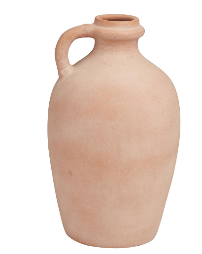 Large Orange Ceramic Terracotta Jug Vase