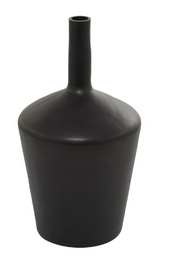 Large Matte Black Glass Vase
