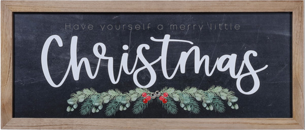 "Have Yourself a Merry Little Christmas" Wood Framed Wall Decor