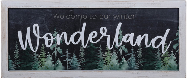 "Welcome to our Winter Wonderland" Wood Framed Wall Decor