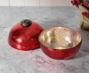 Ornament Candle Holder | Red Sparkle