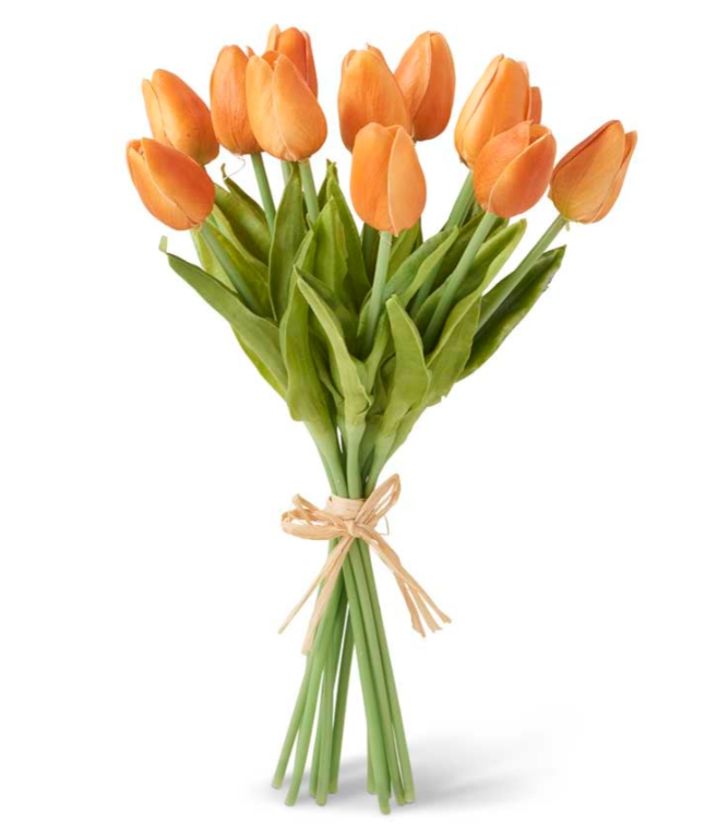Real Touch Artificial Tulip Bundle | Orange