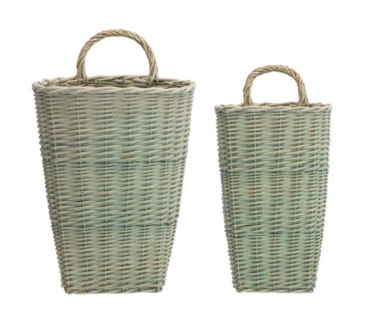 Green Wicker Basket | Pick Your Size