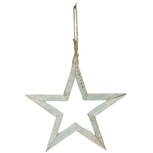 Teal Wooden Star Ornament | Pick Your Size