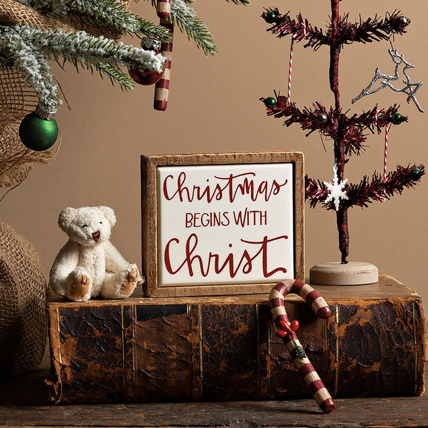 Christmas Begins With Christ Box Sign Mini