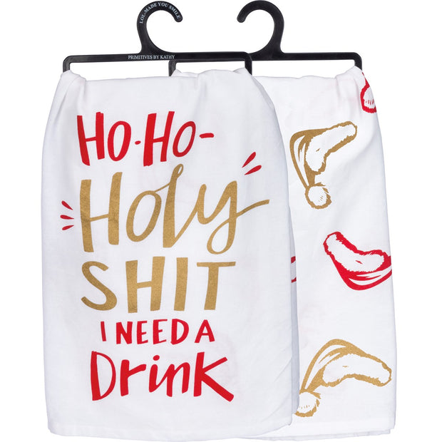 Ho Ho Holy I Need A Drink Kitchen Towel