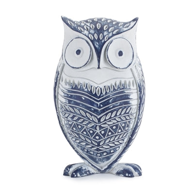 Blue Carved Resin Owl