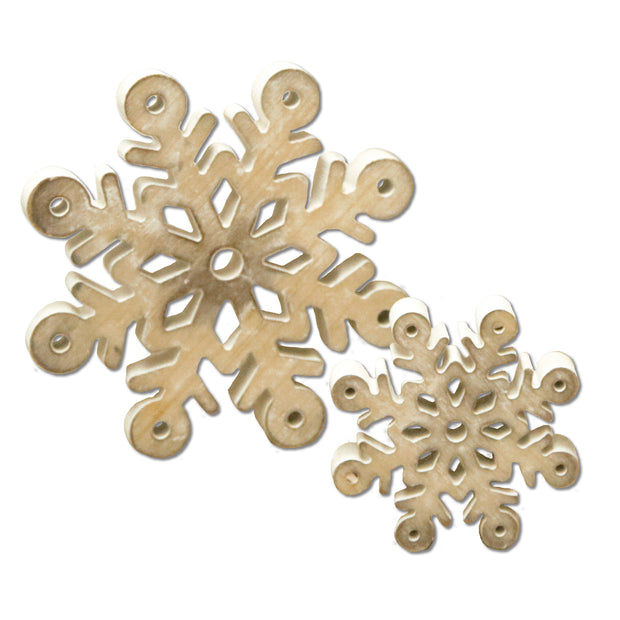 White Wash Wooden Snowflakes