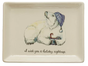 Stoneware Dish With Animals And Wishes