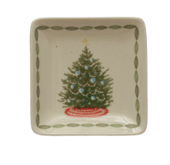 Vintage Inspired Square Plates with Christmas Icon | Pick Your Style