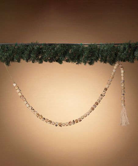 Rustic Wooden Garland with Tassel