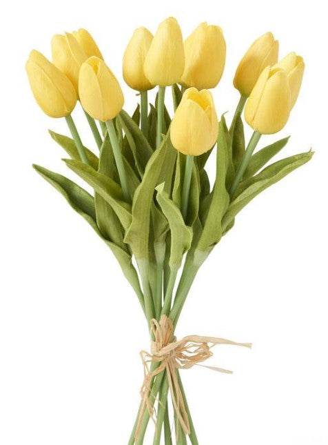 Real Touch Artificial Tulip Bundle | Yellow
