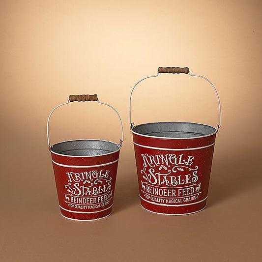 "Kringle Stables" Metal Holiday Buckets | Pick Your Size