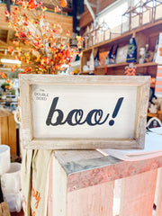 Boo/Fall Wooden Double Sided Block Sign