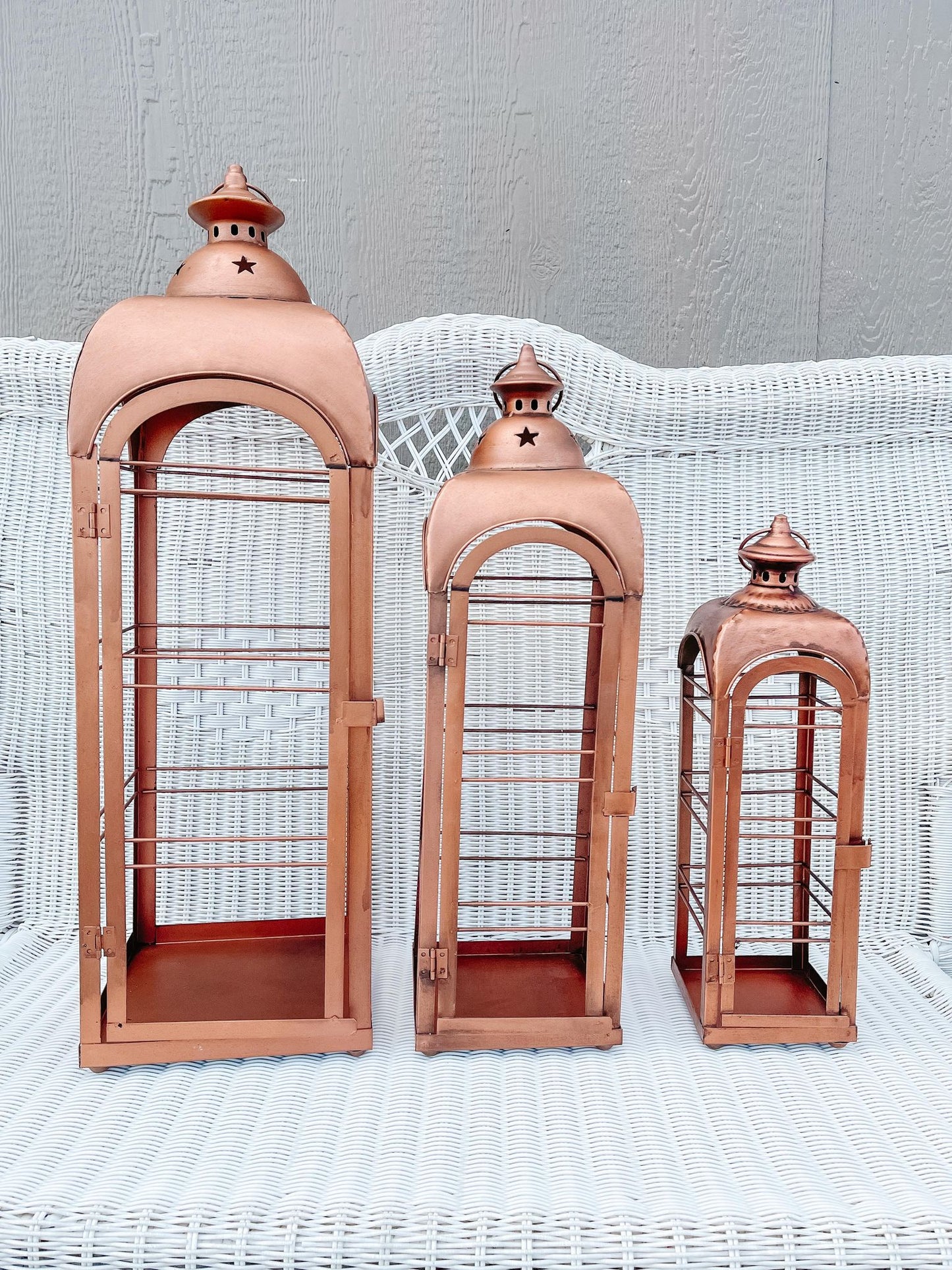 Farmhouse Copper Metal Lanterns | Pick Your Size