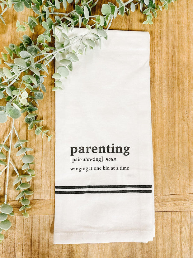 Black & White Noun Dish Towels | Parenting