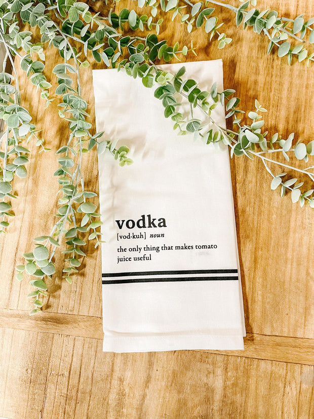 Black & White Noun Dish Towels | Vodka