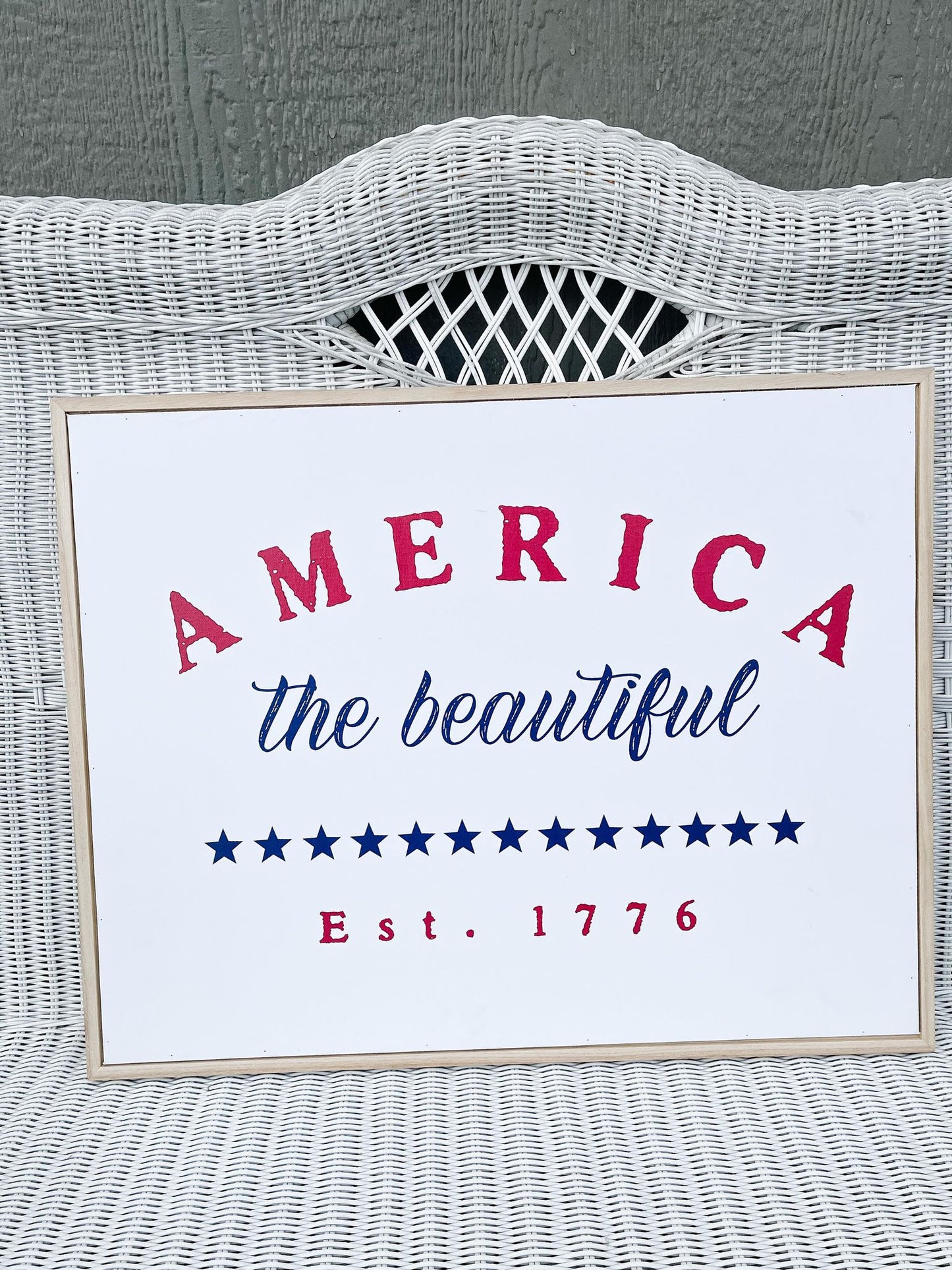Americana Wood Framed Canvas Wall Decor | Pick Your Style