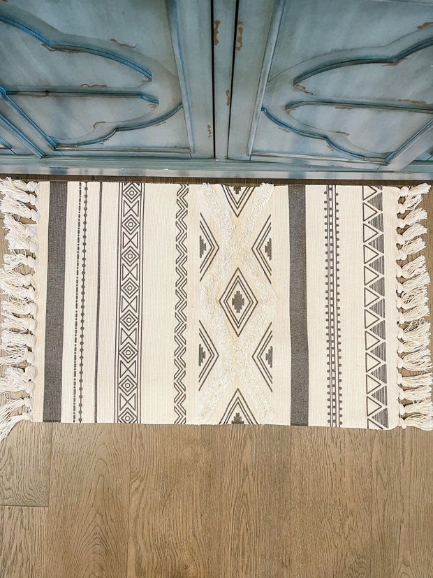Tribal Inspired Fabric Rugs with Fringe | Pick Your Style