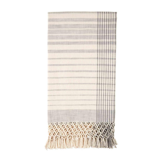 Gray Striped Slub Blanket