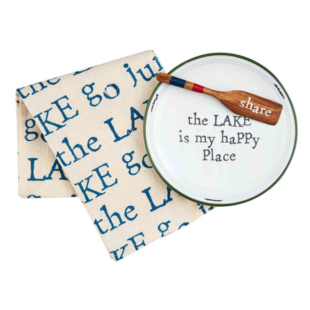The Lake is my Happy Place Appetizer Plate Set