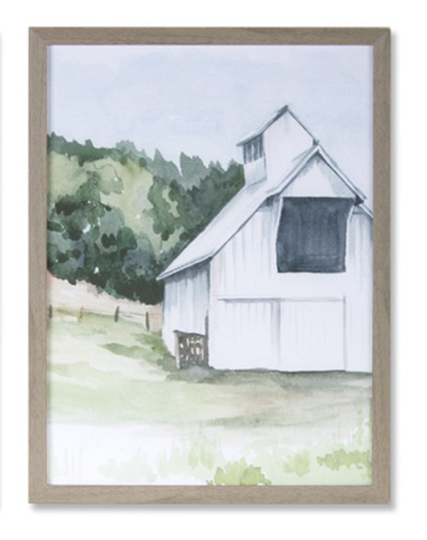 Watercolor Wood Farm Framed Prints | 3 Assorted