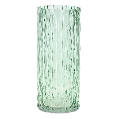 Diamond Design Glass Vase With Green Finish