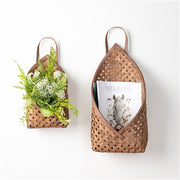 Brown Bamboo Basket Wall Pocket | Pick Your Size