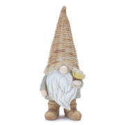 Wicker Hat Resin Gnomes | 3 Assorted