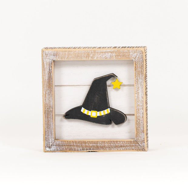 Wood Framed Witch & Pilgrim Hat | Double Sided