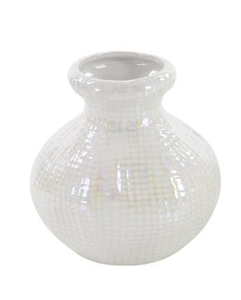 Glossy Cream Glam Ceramic Vase | Pick You Style
