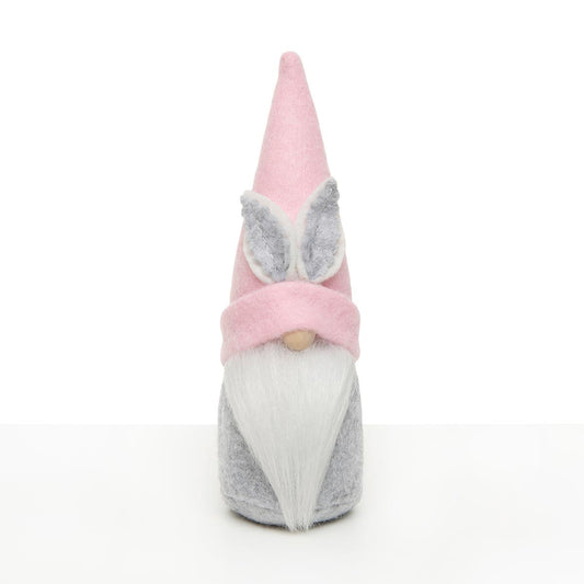 Pink Hat Bunny Gnome with Grey Ears | Small