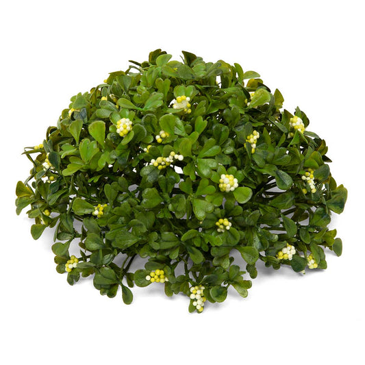 Faux Boxwood Dome with White Berries | Large