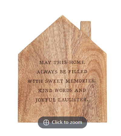 Sweet Memories House Shaped Cheese Board