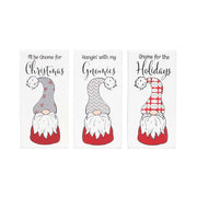 Holiday Gnome Trio Wood Block Sign | 3 Assorted.