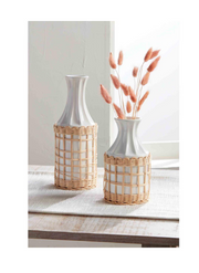 Tall Rattan Wrapped Vase