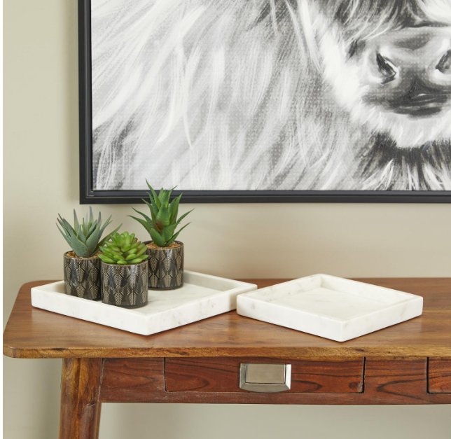 White marble slim tray, Choose your style