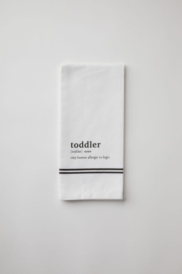 Black & White Noun Dish Towels | Toddler