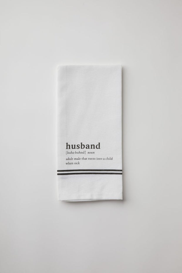 Black & White Noun Dish Towels | Husband