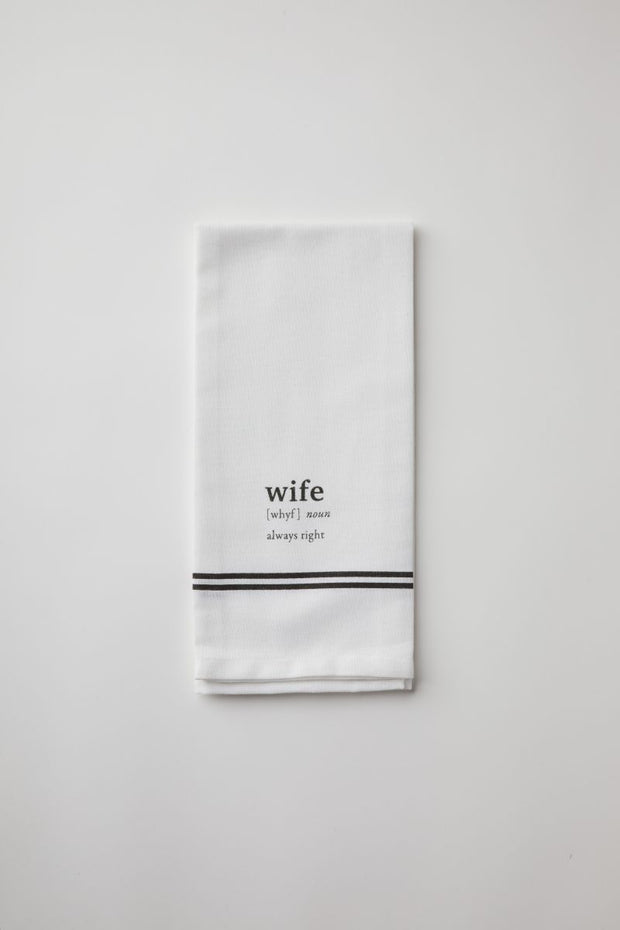 Black & White Noun Dish Towels | Wife