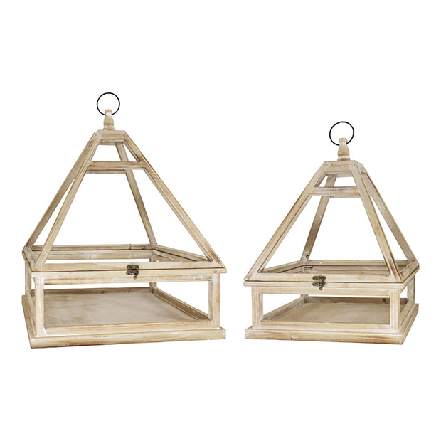 Pyramid Roof Wood Lantern | Pick Your Size