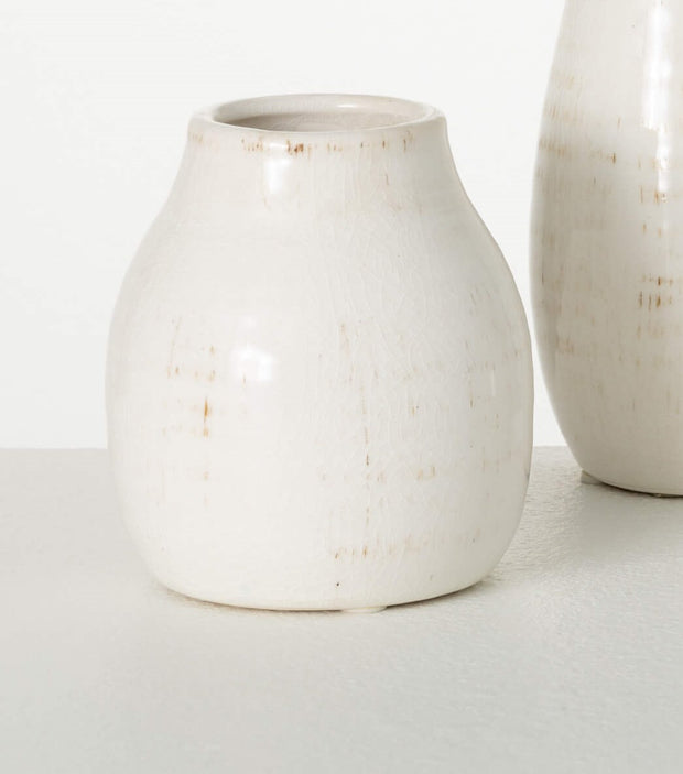 White Glossy Vases | 3 Assorted