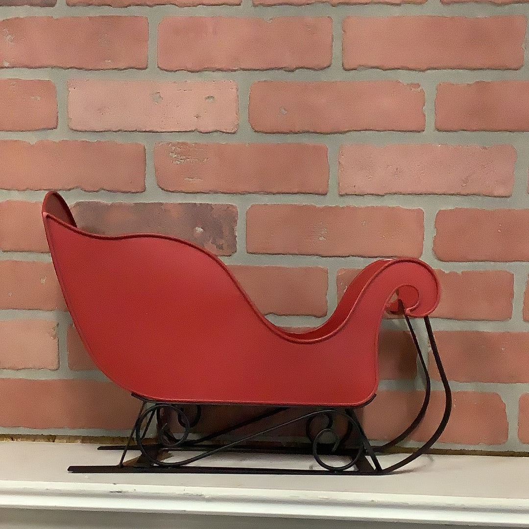 Red Metal Sleigh