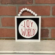 White Bead Wood Holiday Block Signs