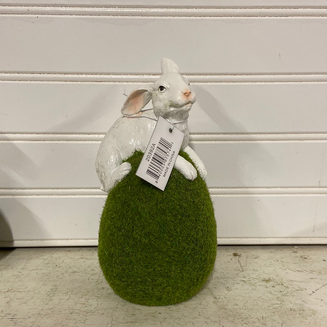 White Bunny on Mossy Egg | Pick Your Style